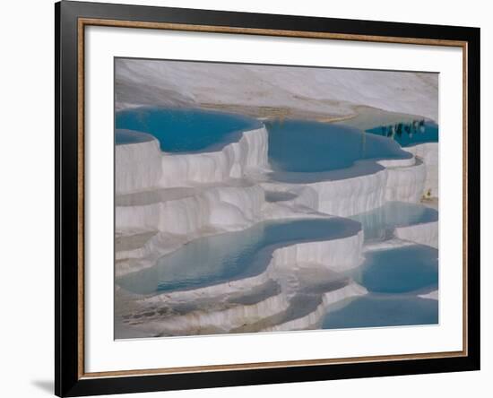 Limestone Hot Springs and Reflection of Tourists, Cotton Castle, Pamukkale, Turkey-Cindy Miller Hopkins-Framed Photographic Print