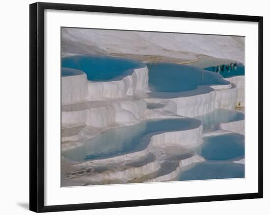 Limestone Hot Springs and Reflection of Tourists, Cotton Castle, Pamukkale, Turkey-Cindy Miller Hopkins-Framed Photographic Print