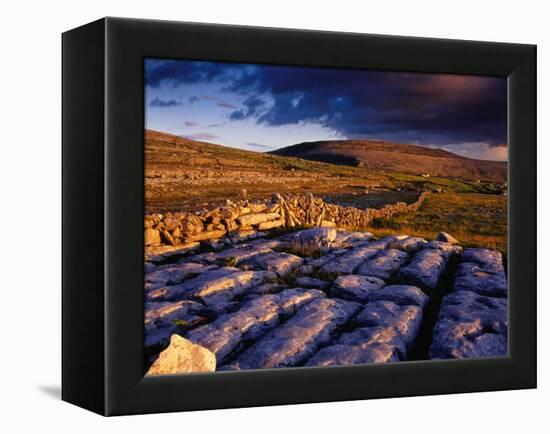 Limestone Landscape of the Burren Near Fanore, Burren, County Clare, Ireland-Gareth McCormack-Framed Premier Image Canvas