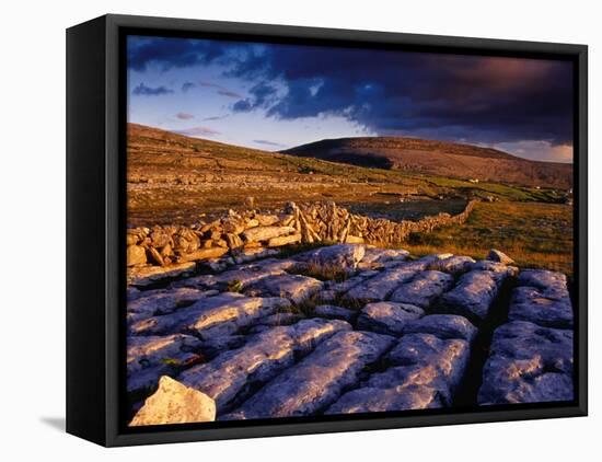 Limestone Landscape of the Burren Near Fanore, Burren, County Clare, Ireland-Gareth McCormack-Framed Premier Image Canvas