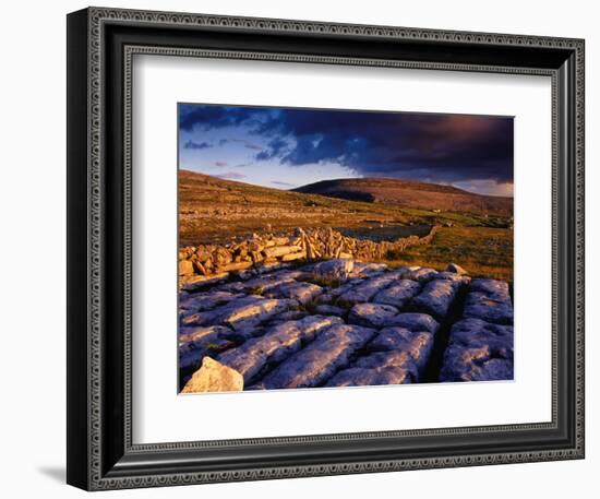 Limestone Landscape of the Burren Near Fanore, Burren, County Clare, Ireland-Gareth McCormack-Framed Photographic Print