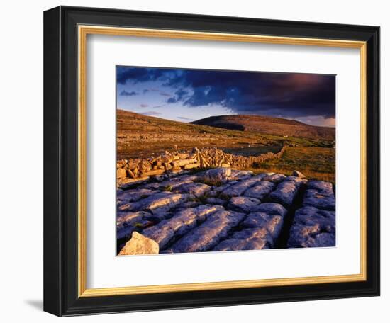 Limestone Landscape of the Burren Near Fanore, Burren, County Clare, Ireland-Gareth McCormack-Framed Photographic Print