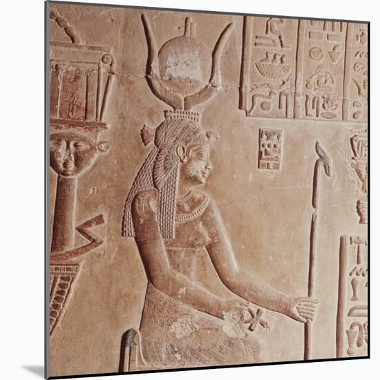 Limestone Relief of Cleopatra VII, 51-30 BC, Temple of Hathor, Roman period, Dendera, Egypt-null-Mounted Photographic Print