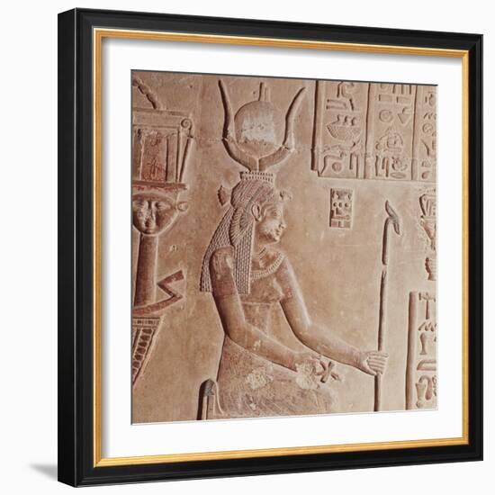 Limestone Relief of Cleopatra VII, 51-30 BC, Temple of Hathor, Roman period, Dendera, Egypt-null-Framed Photographic Print
