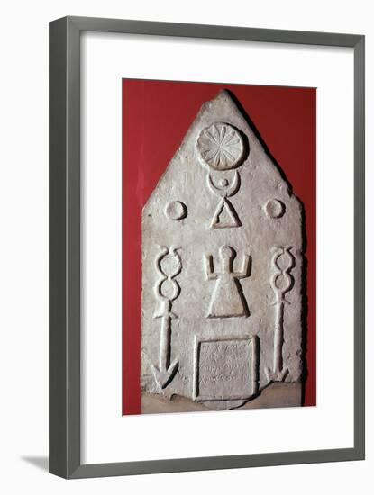 Limestone stela with a dedication to Baal, from Carthage, north Africa, 2nd-1st century BC-Unknown-Framed Giclee Print