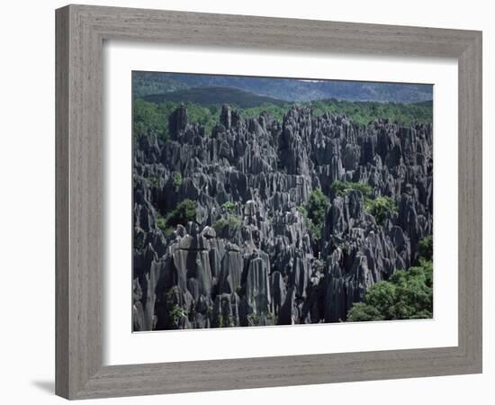 Limestone Stone Forest, Near Kunming, Yunnan Province, China-Occidor Ltd-Framed Photographic Print