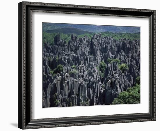 Limestone Stone Forest, Near Kunming, Yunnan Province, China-Occidor Ltd-Framed Photographic Print