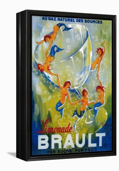 Limonade Brault Vintage Poster - Europe-Lantern Press-Framed Stretched Canvas