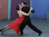 Dancing the Tango Amid Colorful Walls of La Bocoa Barrio, Buenos Aires, Argentina-Lin Alder-Photographic Print
