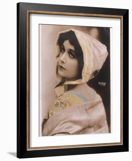 Lina Cavalieri Italian Singer Wearing a Bonnet-null-Framed Photographic Print