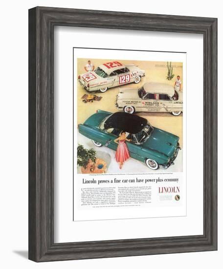 Lincoln 1953 Power + Economy-null-Framed Art Print