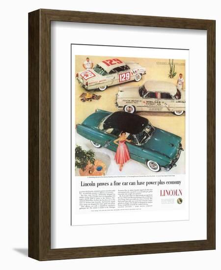 Lincoln 1953 Power + Economy-null-Framed Art Print