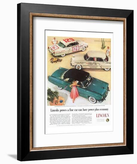 Lincoln 1953 Power + Economy-null-Framed Art Print