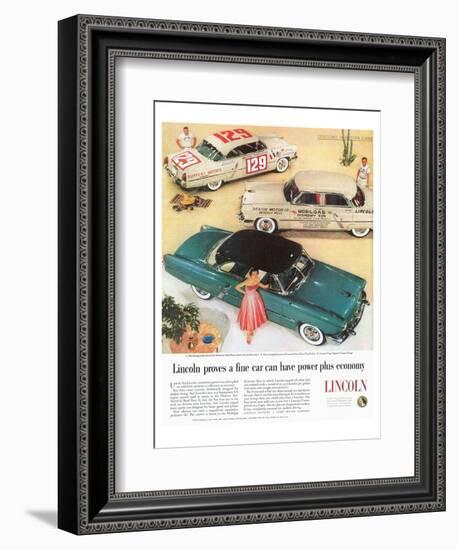 Lincoln 1953 Power + Economy-null-Framed Art Print