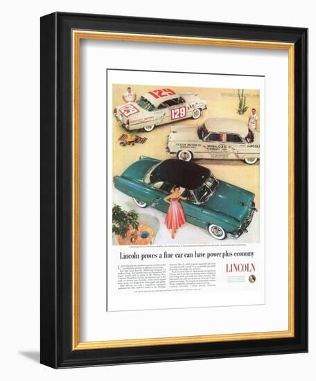 Lincoln 1953 Power + Economy-null-Framed Art Print