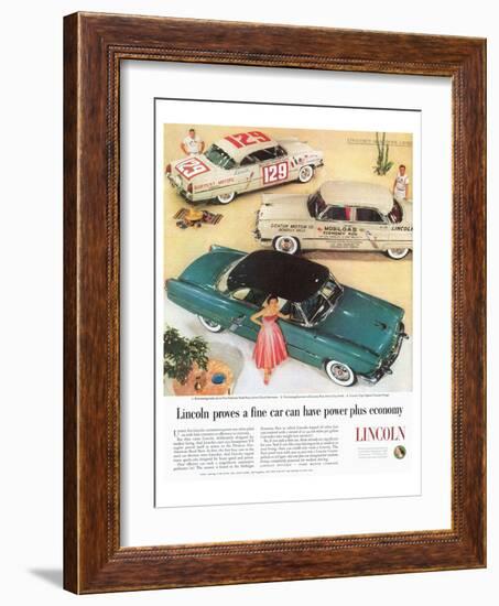 Lincoln 1953 Power + Economy-null-Framed Art Print