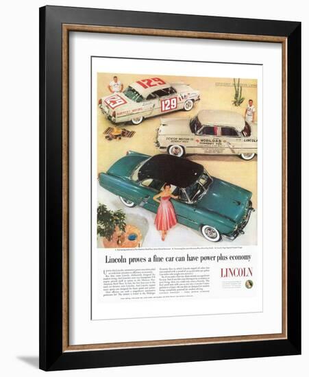 Lincoln 1953 Power + Economy-null-Framed Art Print