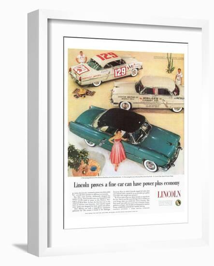 Lincoln 1953 Power + Economy-null-Framed Art Print