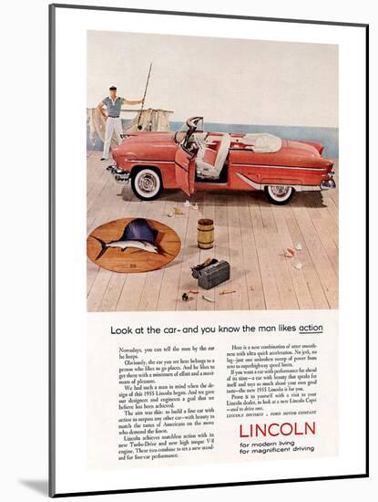 Lincoln 1955 Man Likes Action-null-Mounted Art Print