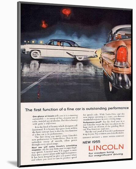 Lincoln 1955 Performance-null-Mounted Art Print