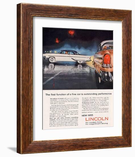 Lincoln 1955 Performance-null-Framed Art Print