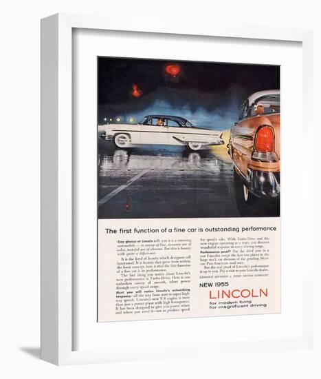 Lincoln 1955 Performance-null-Framed Art Print