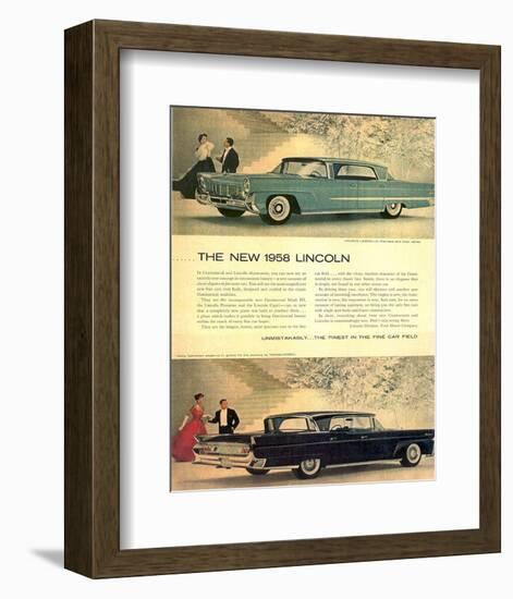 Lincoln 1958 - Unmistakably-null-Framed Art Print