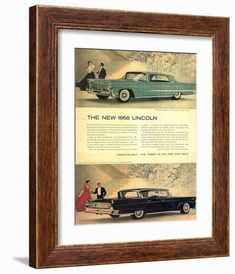 Lincoln 1958 - Unmistakably-null-Framed Art Print