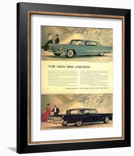 Lincoln 1958 - Unmistakably-null-Framed Art Print