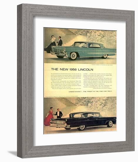 Lincoln 1958 - Unmistakably-null-Framed Art Print