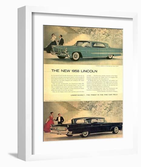 Lincoln 1958 - Unmistakably-null-Framed Art Print