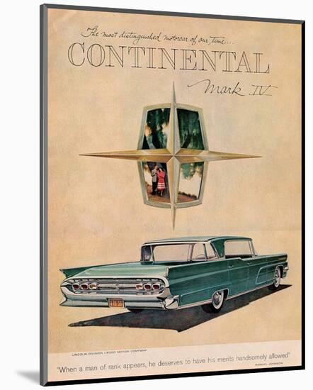Lincoln 1959 Continental Iv-null-Mounted Art Print