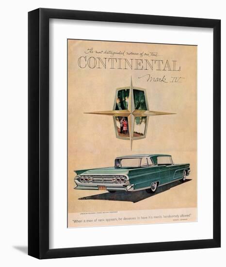 Lincoln 1959 Continental Iv-null-Framed Art Print