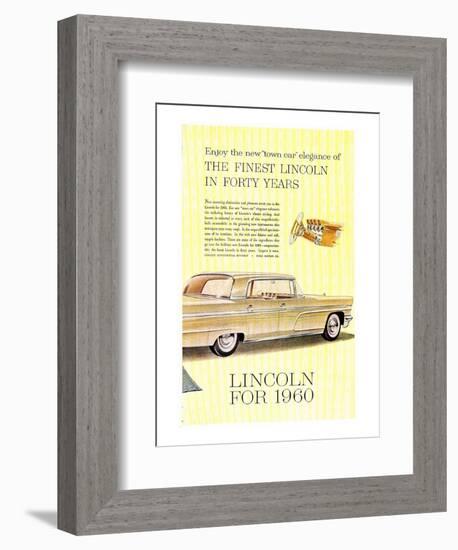 Lincoln 1960 Town Car Elegance-null-Framed Premium Giclee Print