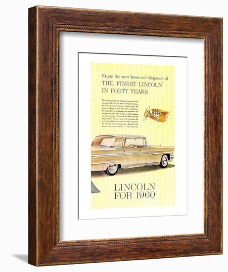 Lincoln 1960 Town Car Elegance-null-Framed Premium Giclee Print