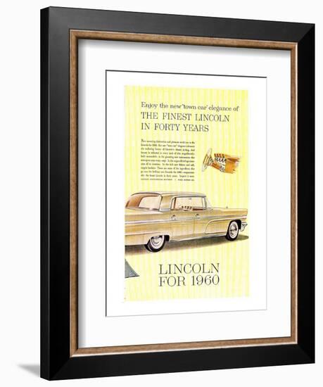 Lincoln 1960 Town Car Elegance-null-Framed Premium Giclee Print