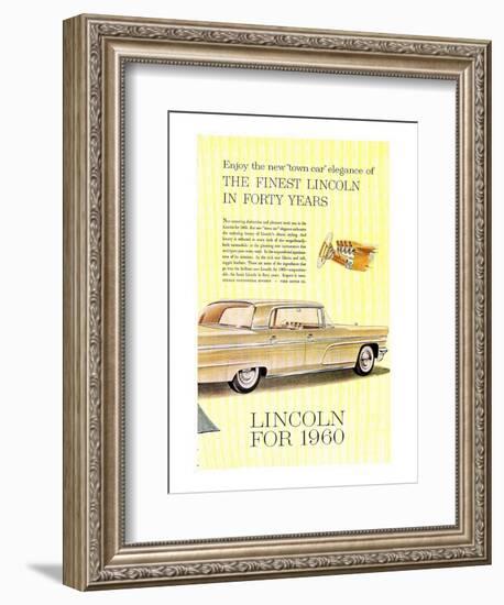 Lincoln 1960 Town Car Elegance-null-Framed Art Print