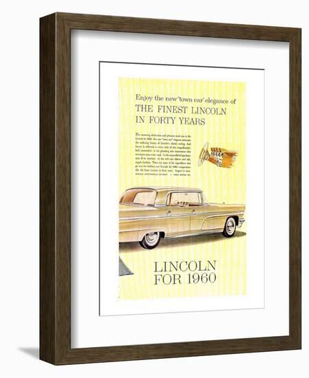 Lincoln 1960 Town Car Elegance-null-Framed Art Print