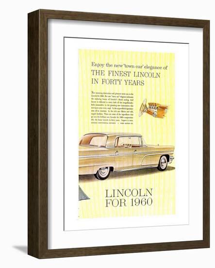 Lincoln 1960 Town Car Elegance-null-Framed Art Print