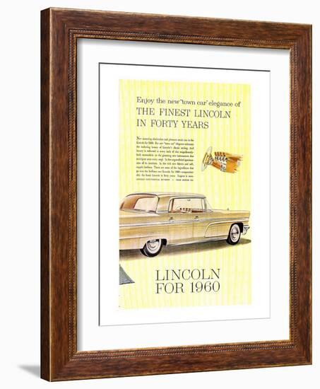 Lincoln 1960 Town Car Elegance-null-Framed Art Print