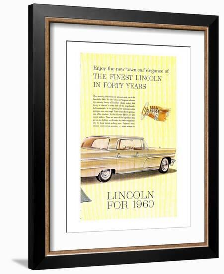 Lincoln 1960 Town Car Elegance-null-Framed Art Print