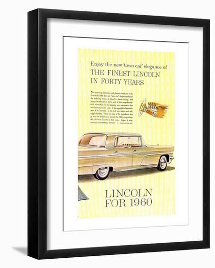 Lincoln 1960 Town Car Elegance-null-Framed Art Print