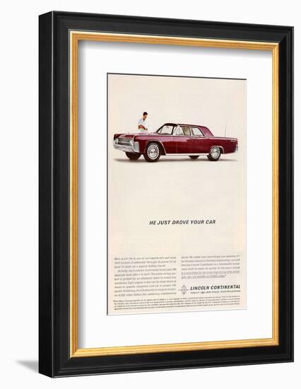 Lincoln 1962 - He Just Drove…-null-Framed Art Print