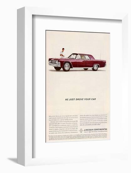 Lincoln 1962 - He Just Drove…-null-Framed Art Print