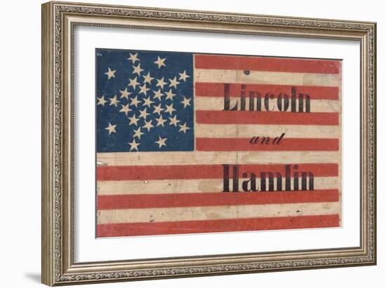 Lincoln and Hamlin Campaign Banner-null-Framed Giclee Print