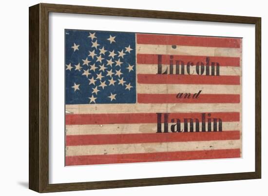 Lincoln and Hamlin Campaign Banner-null-Framed Giclee Print