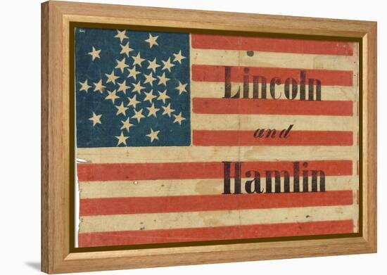 Lincoln and Hamlin Campaign Flag-null-Framed Stretched Canvas