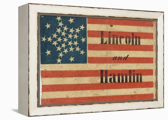 Lincoln and Hamlin Campaign Flag-null-Framed Stretched Canvas