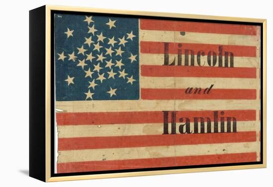 Lincoln and Hamlin Campaign Flag-null-Framed Stretched Canvas