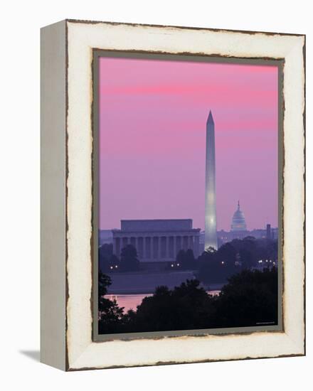 Lincoln and Washington Memorials and Capitol, Washington D.C. Usa-Walter Bibikow-Framed Premier Image Canvas